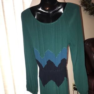 MAX STUDIO Green and Blue Dress